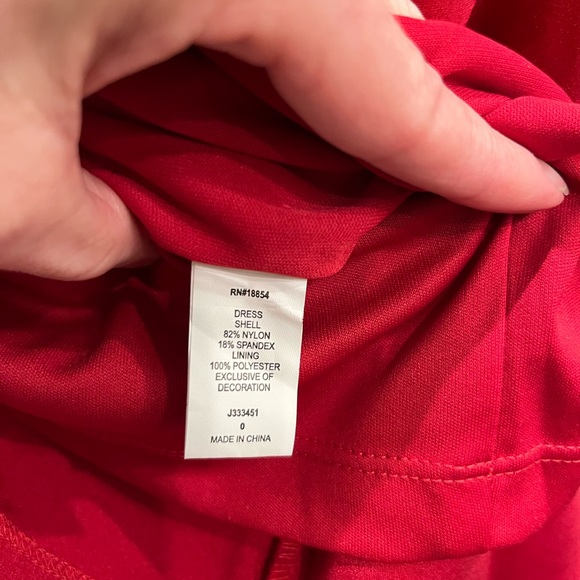 DEAR MOON NWT Sleeveless Round Neck Cut-Out X-Back Sateen Sheath Dress Red Sz 0 - Picture 9 of 10